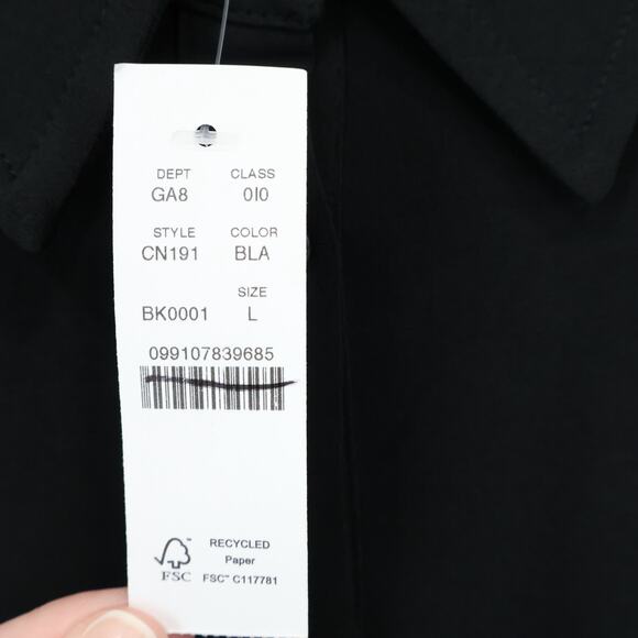 J.Crew Button-Up Shirt in Matte Jersey Black Size Large NWT - Picture 4 of 8